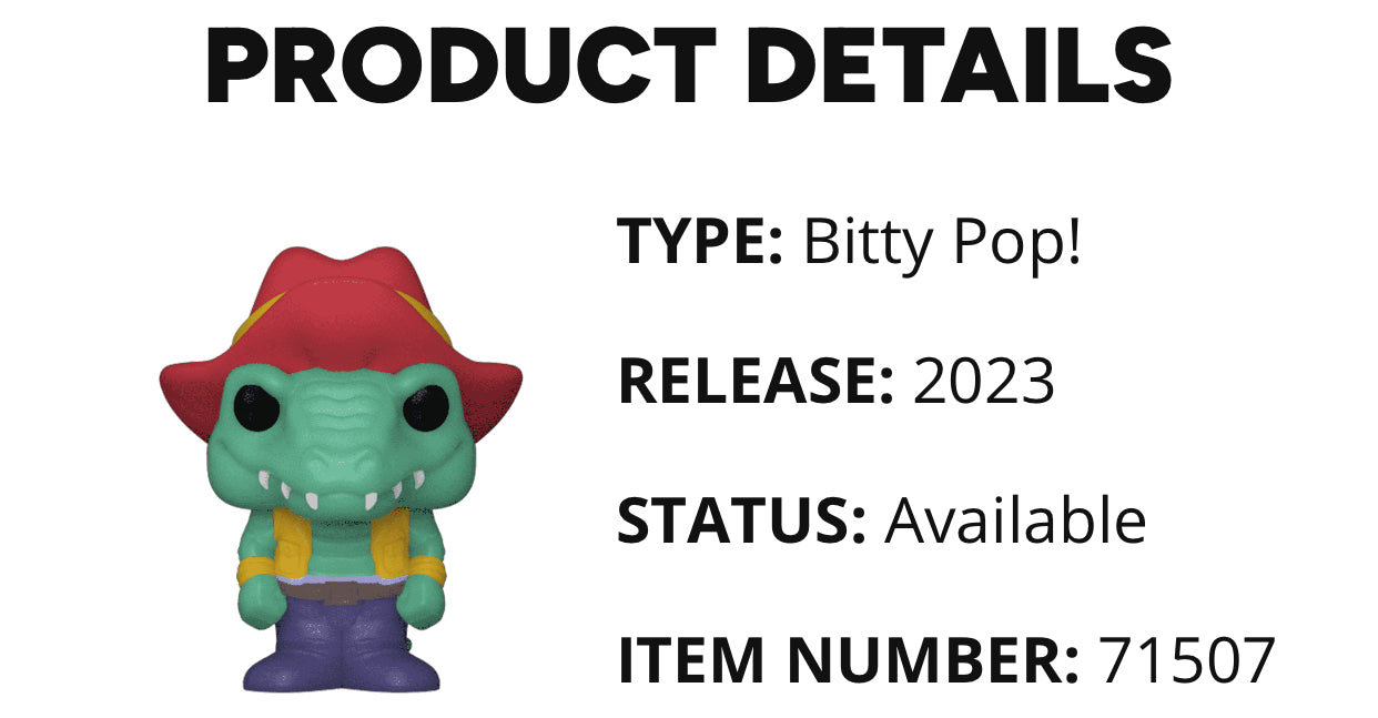 Funko TMNT Leatherhead Bitty POP 1/6 Chase - Scan QR Code for more info.